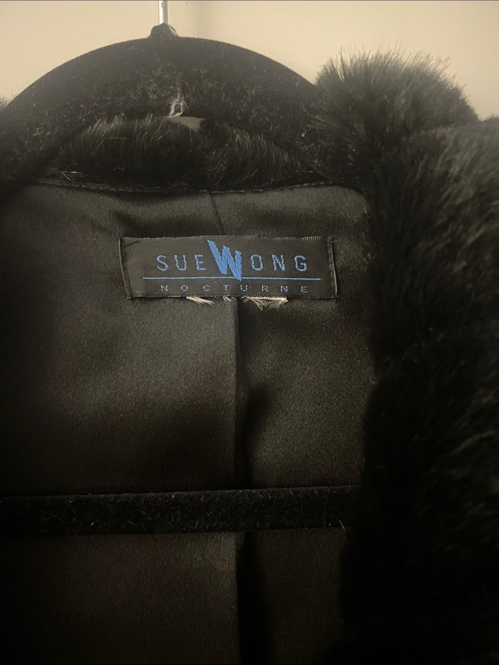 Sue Wong Black Trench Coat with Red & Green Floral Embroidery - Picture 3 of 5